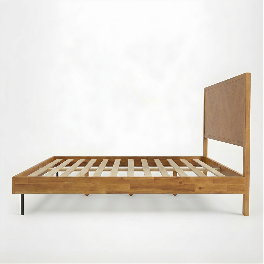 Alander Solid Wood Bed Frame with Headboard