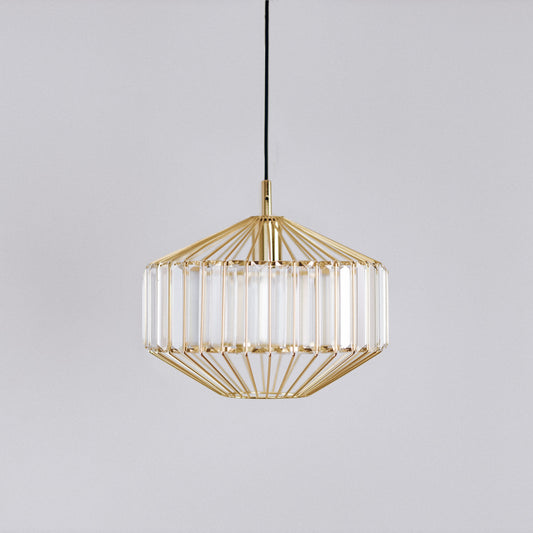Butler Glass Prism Pendant Light - Gold