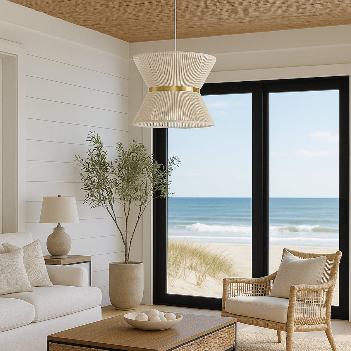 Samara Rope Pendant Light - White