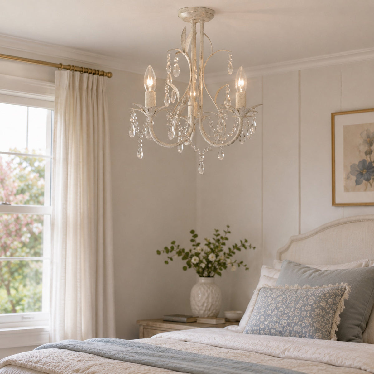 Harmony Leaf Chandelier 3 Light - White