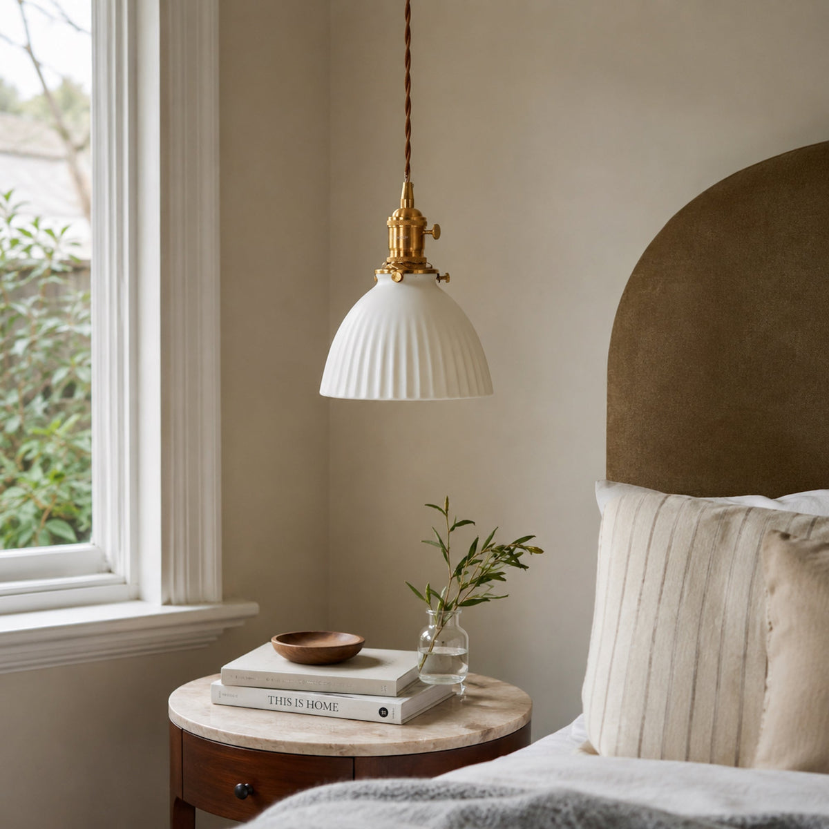 Margot Ceramic Pleated Pendant Light