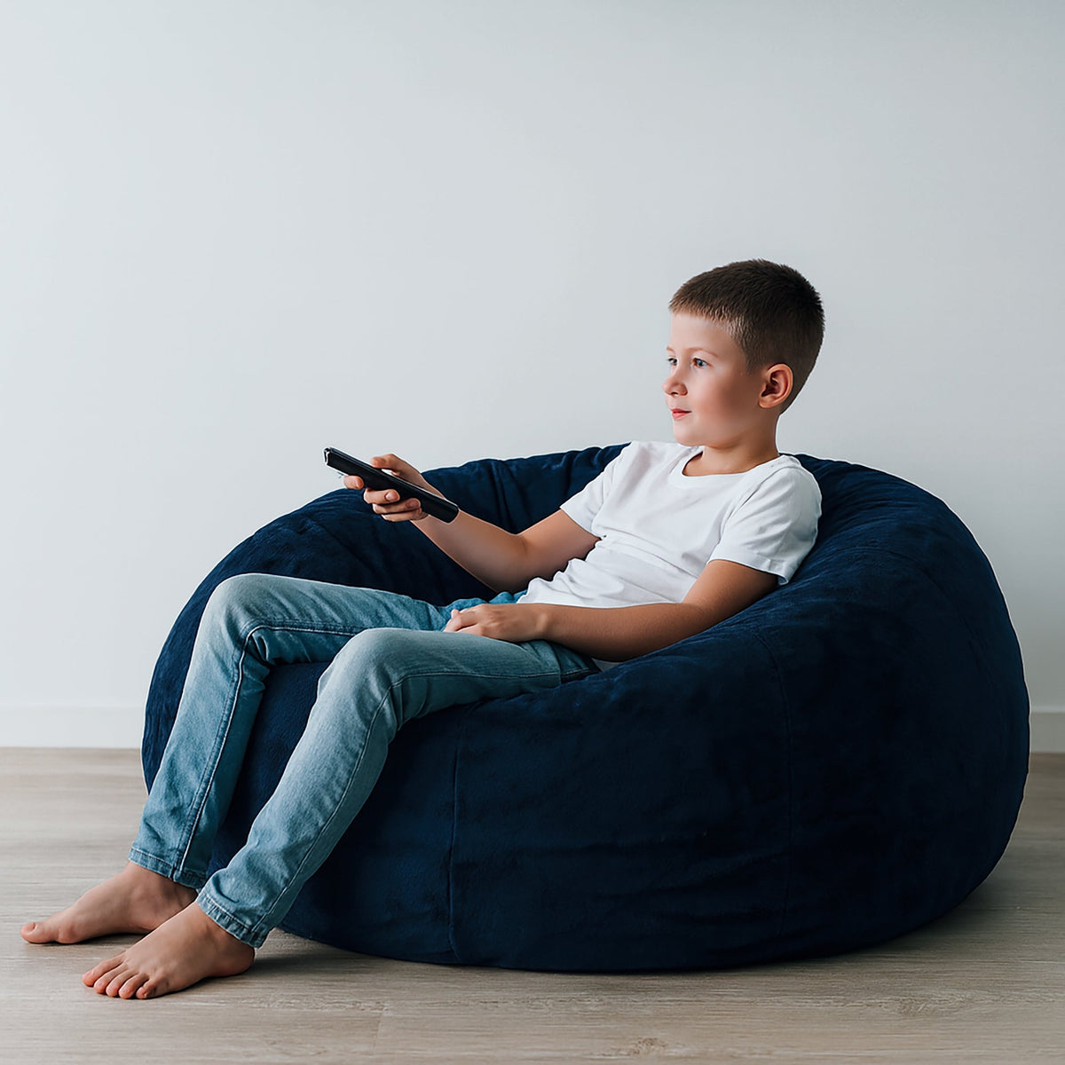 Cloud Plush Fur Bean Bag - Navy Blue