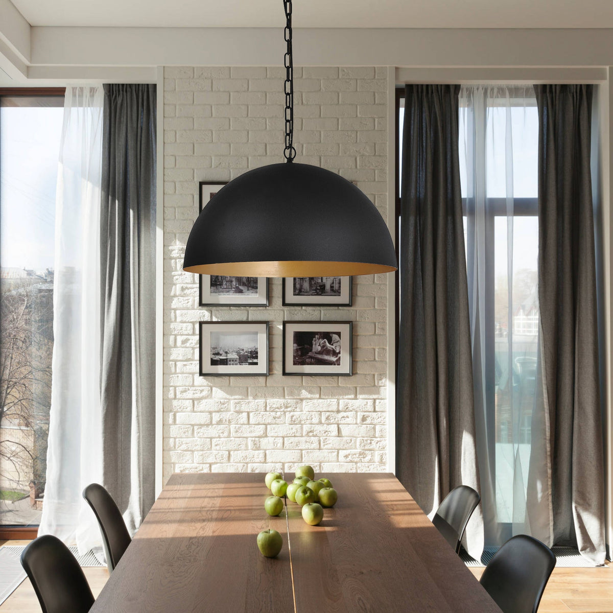 Presley Dome Pendant Light - Black