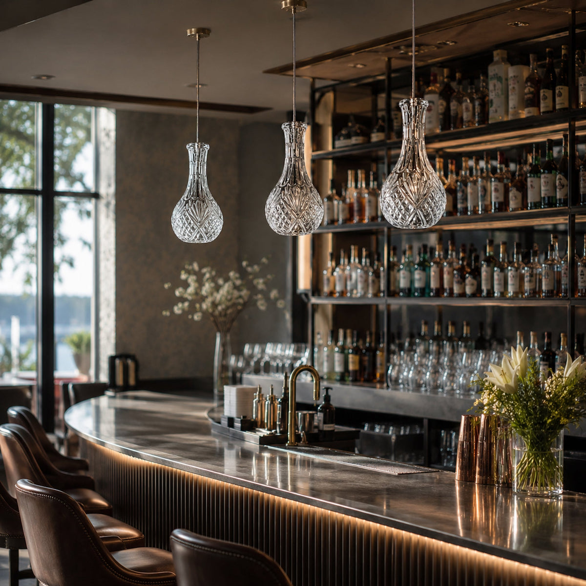 Sherry Wine Decanter Glass Pendant Light