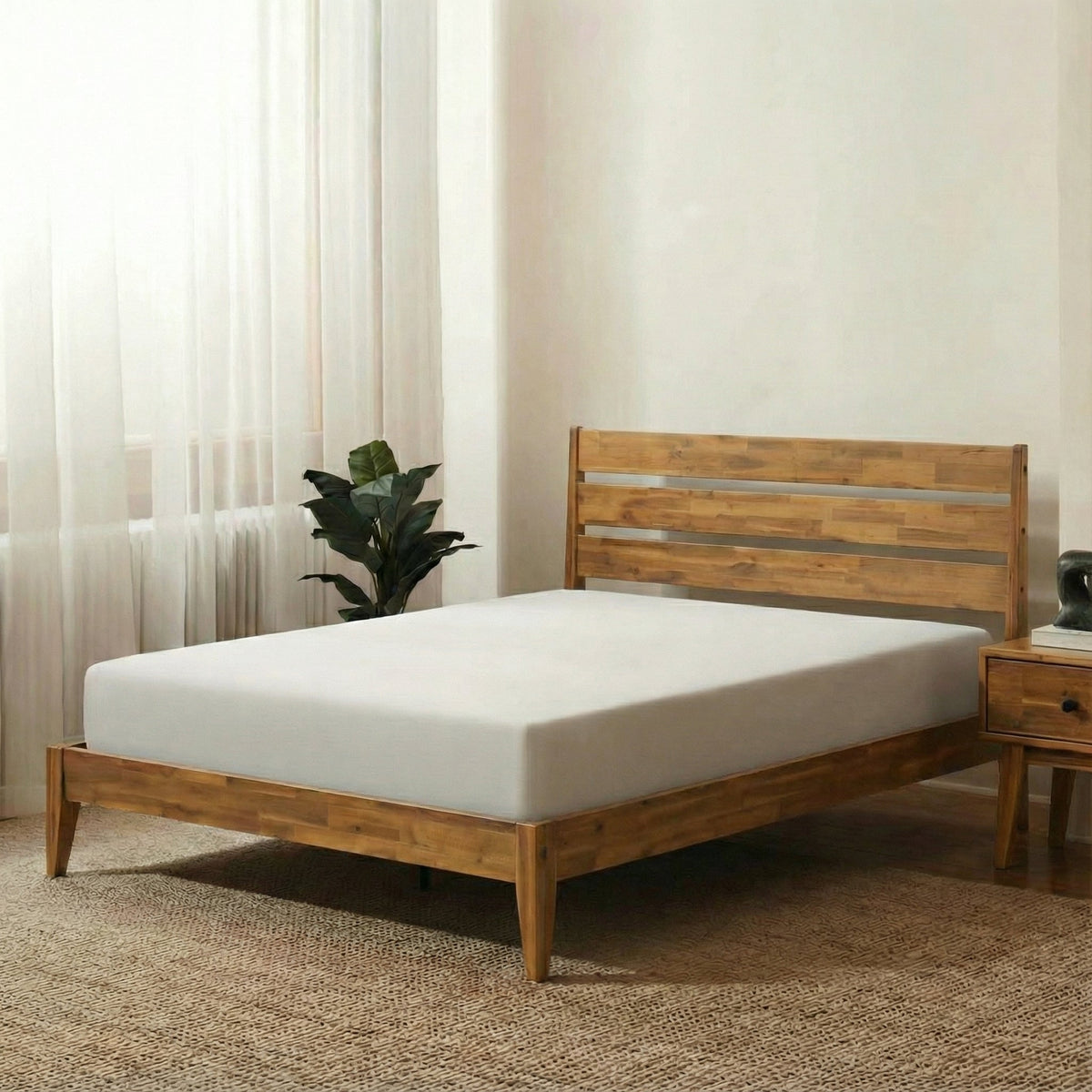 Emery Solid Wood Bed Frame with Headboard