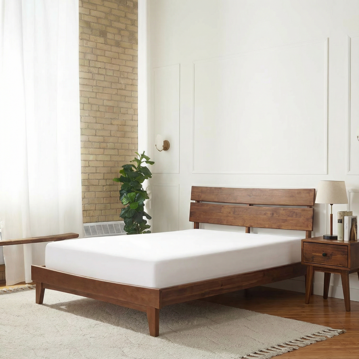 Aurora Solid Wood Bed Frame with headboard