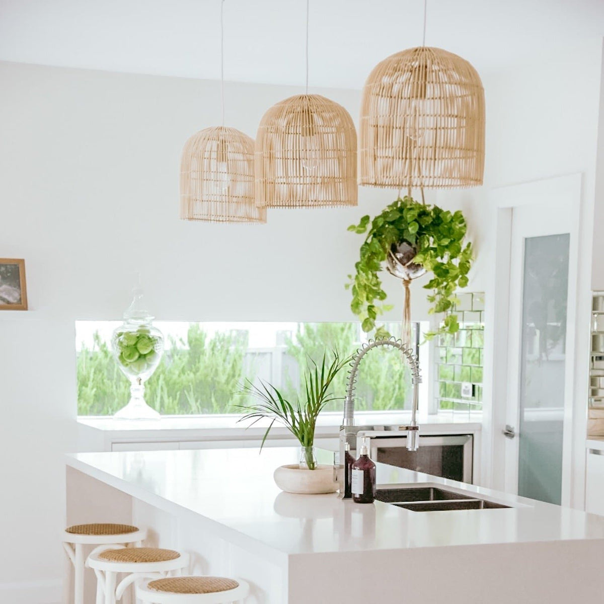 Siena Rattan Cane Pendant Light - Natural