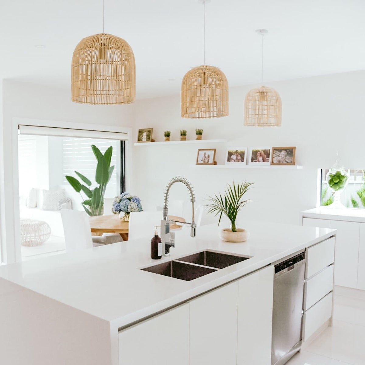 Siena Rattan Cane Pendant Light - Natural