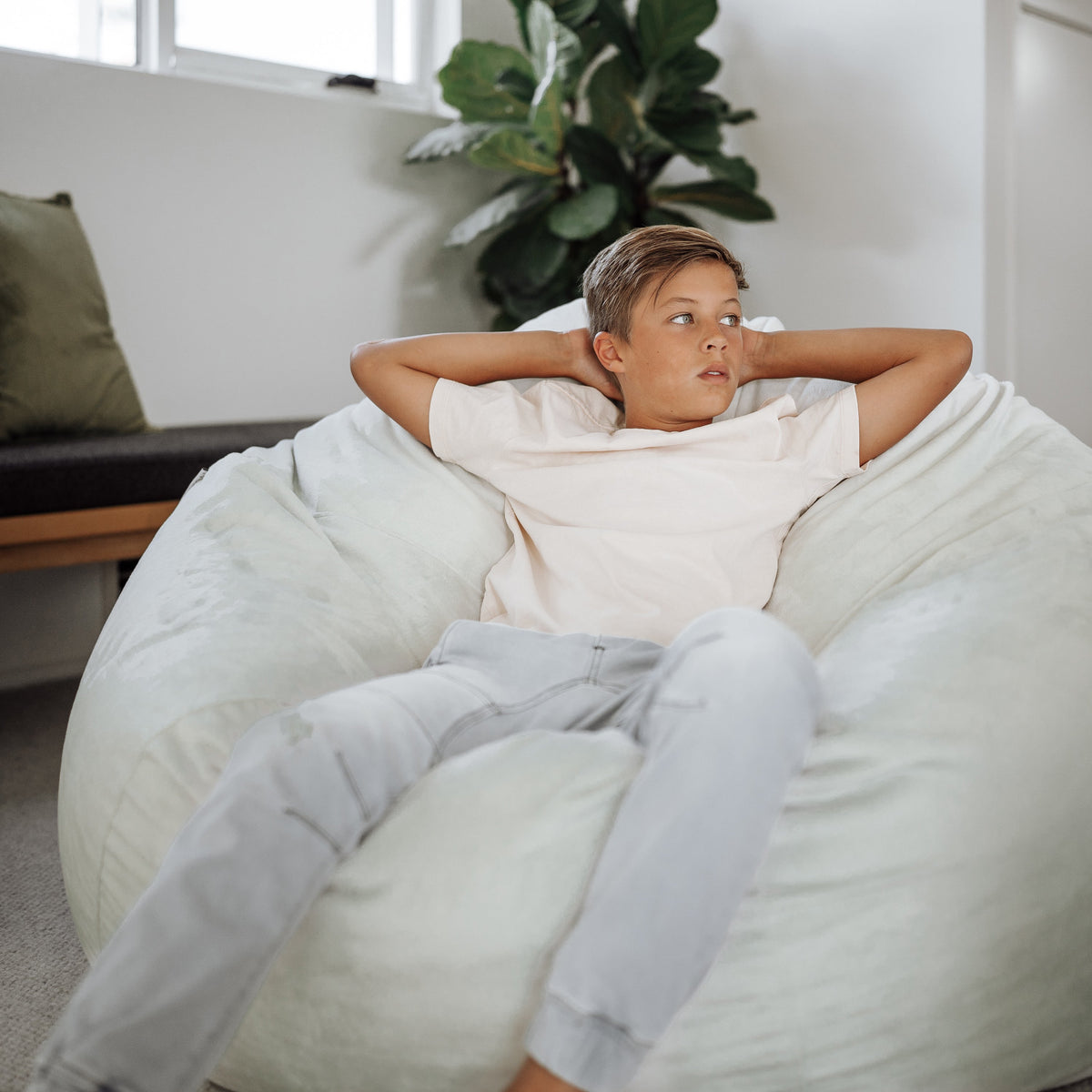 Pierre Fur Bean Bag - Silver Grey