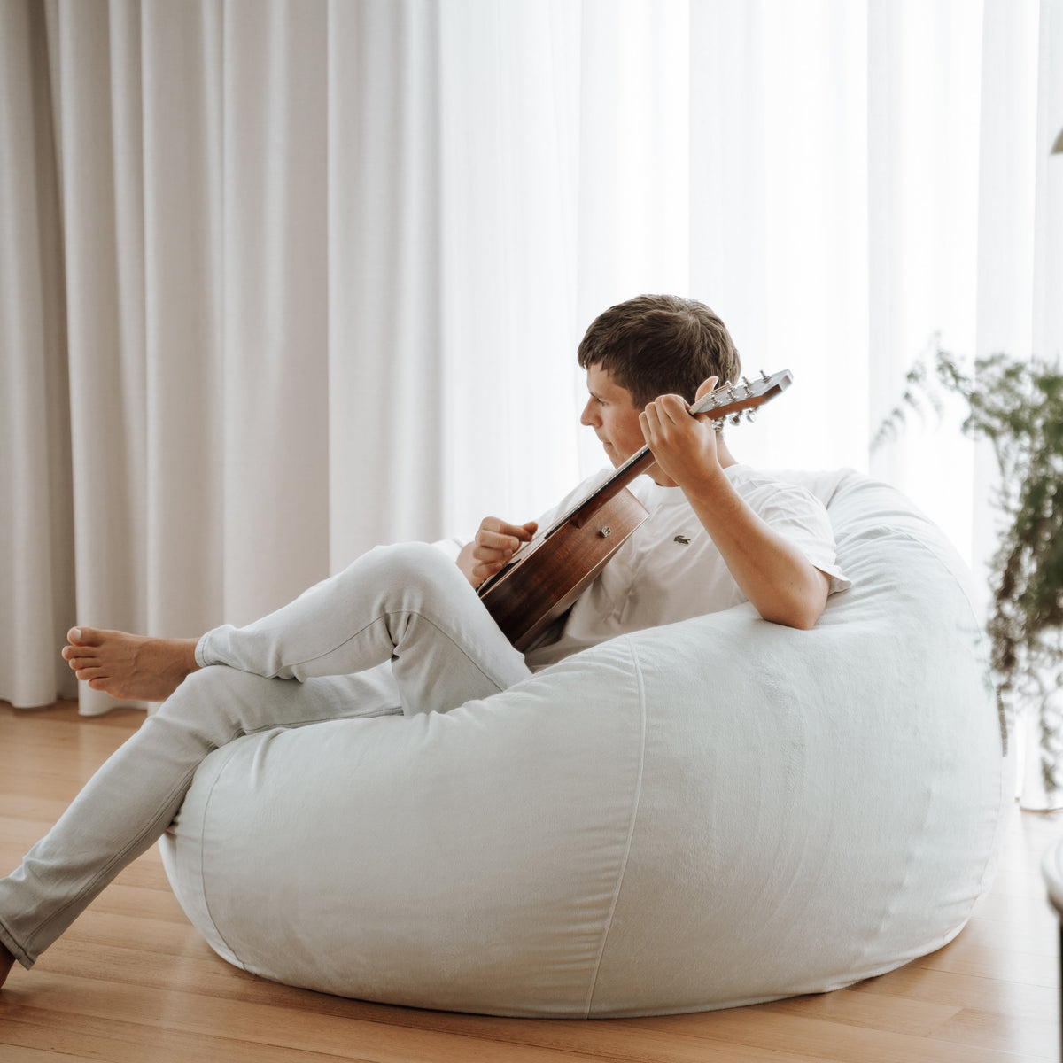 Pierre Fur Bean Bag - Silver Grey