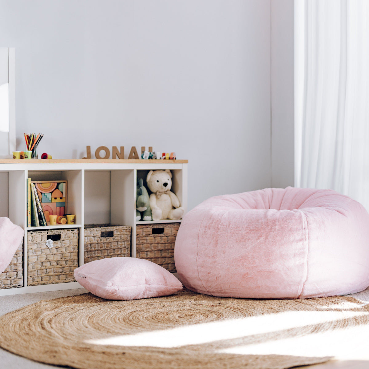 Cloud Plush Fur Bean Bag - Soft Pink