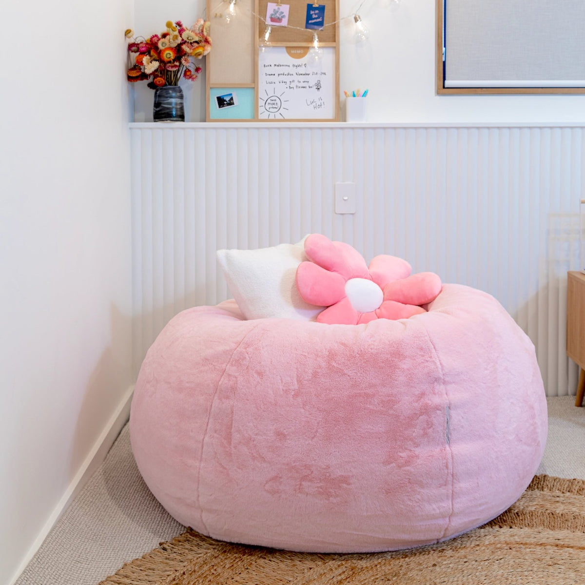Cloud Plush Fur Bean Bag - Soft Pink