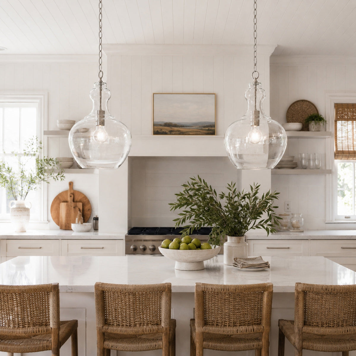 Valentine Glass Pendant Light - Chrome