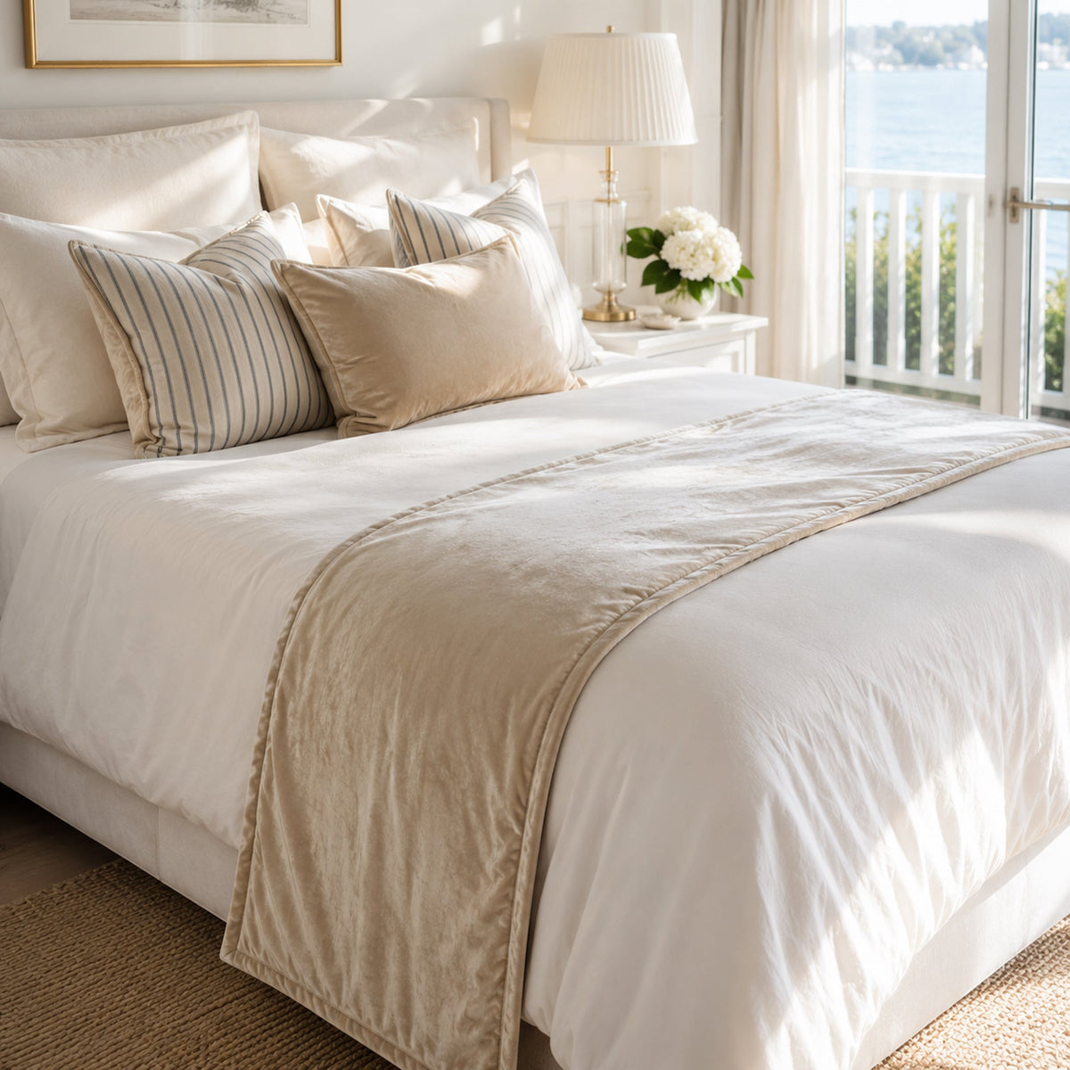 Fur Velvet Bed Runner - Champagne