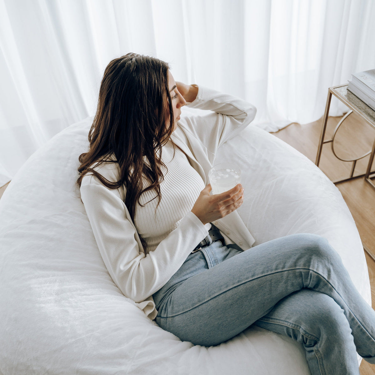 Cloud Plush Fur Bean Bag - White