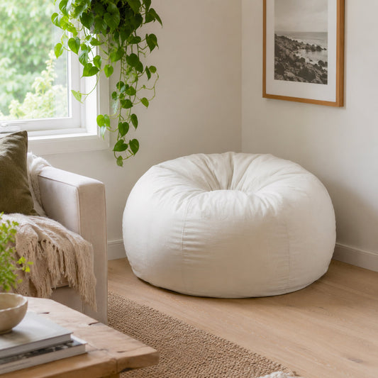 Pierre Fur Bean Bag - White